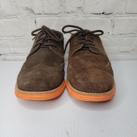 Men Cole Haan Lunargrand C11097 Wingtip‎ Oxfords 9 M Brown Suede Lace Up Shoes main image 6